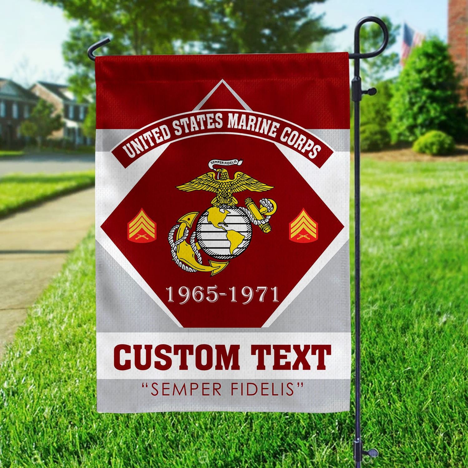 Premium Custom USMC Veteran Flag, Gift For Marine Veteran, American Flag, Patriotic Flag, Garden Flag, House Flag, Gifts On Father's Day, Independence Day, Veterans Day.