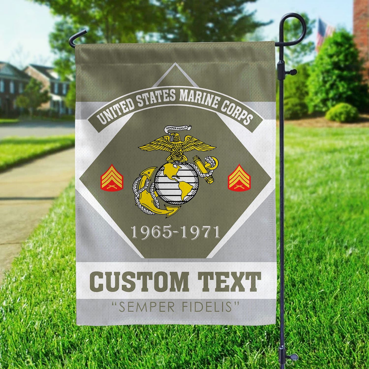 Premium Custom USMC Veteran Flag, Gift For Marine Veteran, American Flag, Patriotic Flag, Garden Flag, House Flag, Gifts On Father's Day, Independence Day, Veterans Day.
