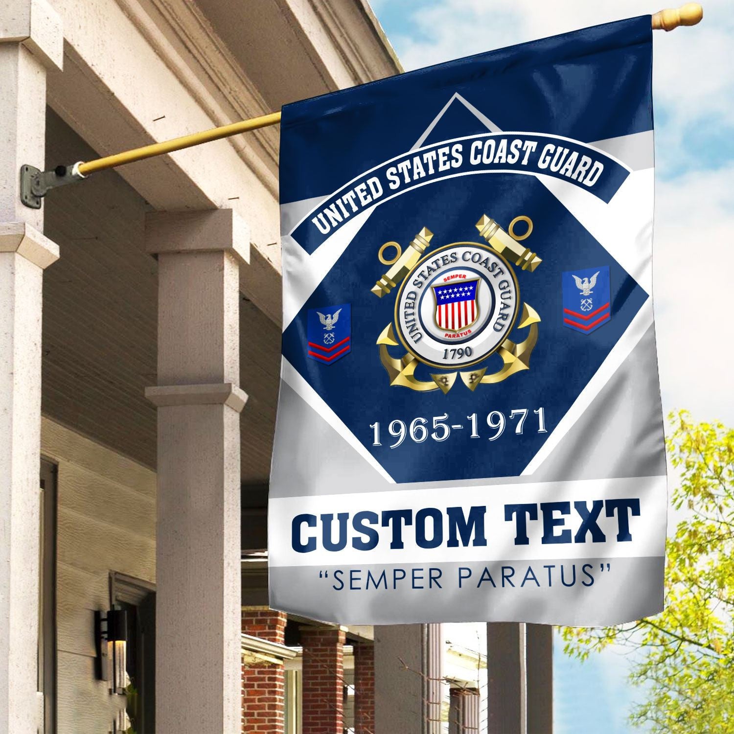 Premium Custom USCG Veteran Flag, Gift For Coast Guard Veteran, American Flag, Patriotic Flag, Garden Flag, House Flag, Gifts On Father's Day, Independence Day, Veterans Day.