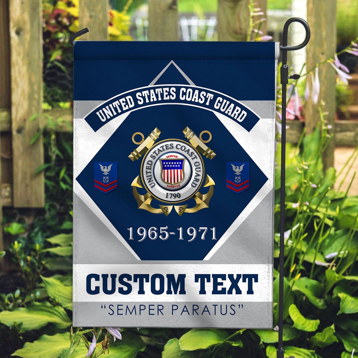 Premium Custom USCG Veteran Flag, Gift For Coast Guard Veteran, American Flag, Patriotic Flag, Garden Flag, House Flag, Gifts On Father's Day, Independence Day, Veterans Day.