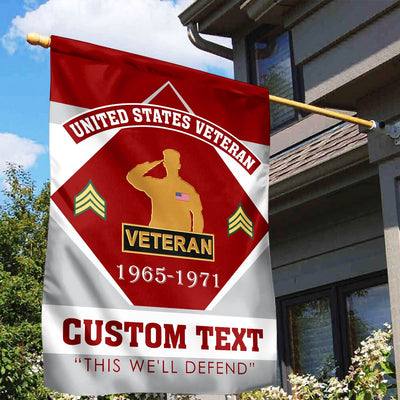 Premium Custom US Veteran Flag, Gift For US Veteran, American Flag, Patriotic Flag, Garden Flag, House Flag, Gifts On Father's Day, Independence Day, Veterans Day.
