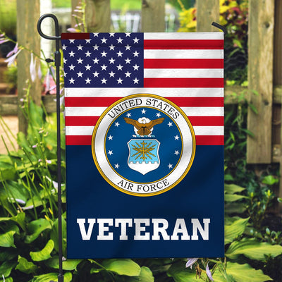 Premium USAF Veteran Flag, Custom Name, Rank, Year, Gift For Air Force Veteran, American Flag, Patriotic Flag, Garden Flag, House Flag, Gifts On Father's Day, Independence Day, Veterans Day.