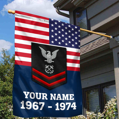 Premium US Seabees Veteran Flag, Custom Name, Rank, Year, Gift For Seabees Veteran, American Flag, Patriotic Flag, Garden Flag, House Flag, Gifts On Father's Day, Independence Day, Veterans Day.