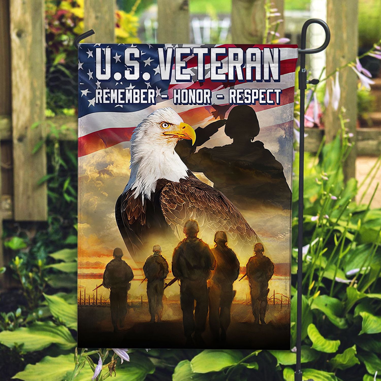 Unique US Veteran Flag, Gift For US Veteran, American Flag, Patriotic Flag, Garden Flag, House Flag