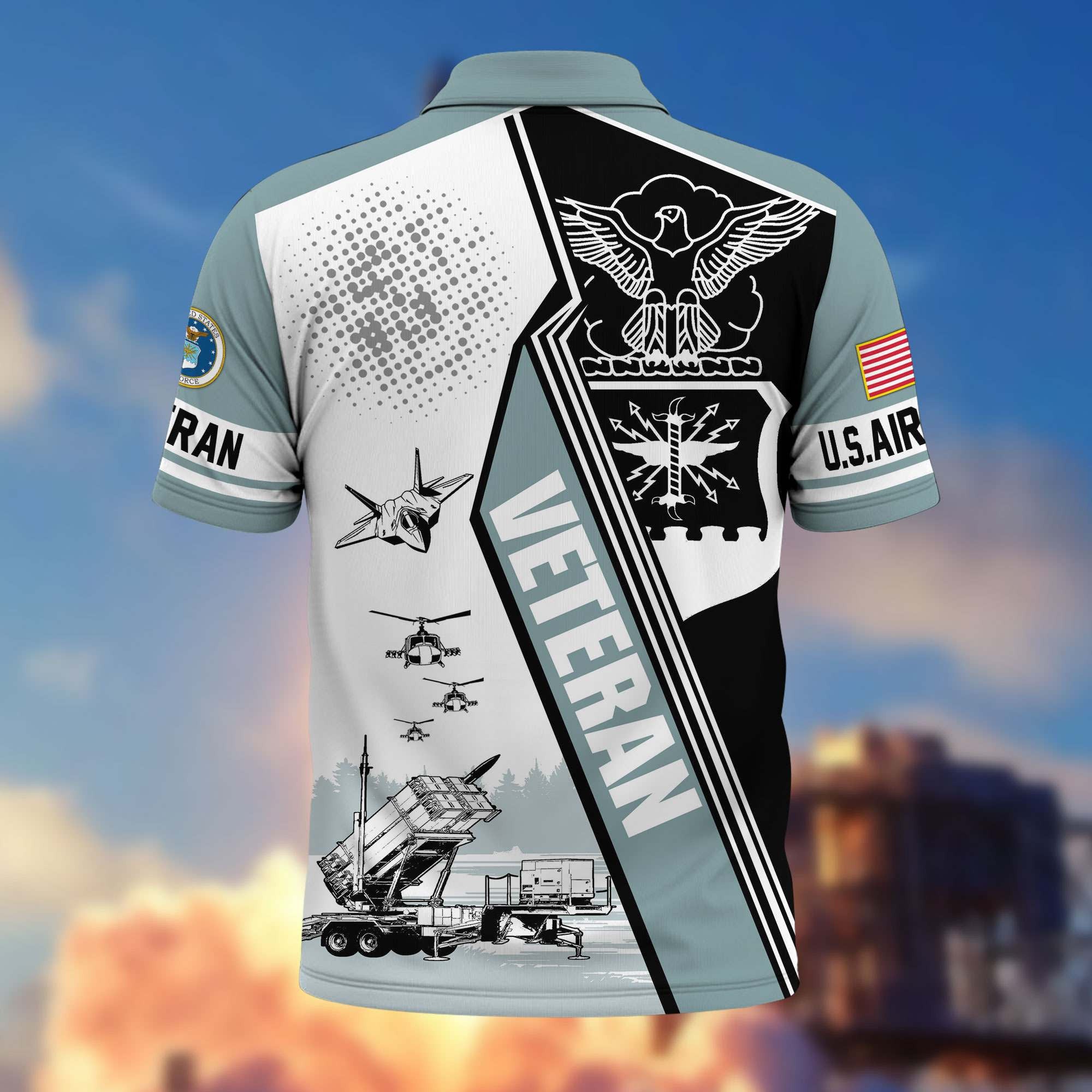 Premium US Veterans Polo Shirt, Gifts For US Veterans, Gifts On Father's Day, Armed Forces Day, Independence Day, Veterans Day.