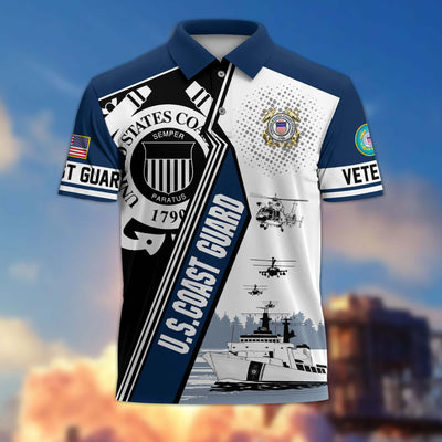 Premium US Veterans Polo Shirt, Gifts For US Veterans, Gifts On Father's Day, Armed Forces Day, Independence Day, Veterans Day.