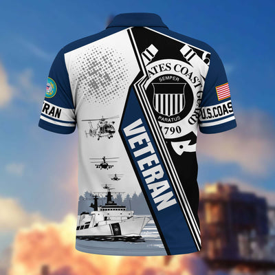 Premium US Veterans Polo Shirt, Gifts For US Veterans, Gifts On Father's Day, Armed Forces Day, Independence Day, Veterans Day.