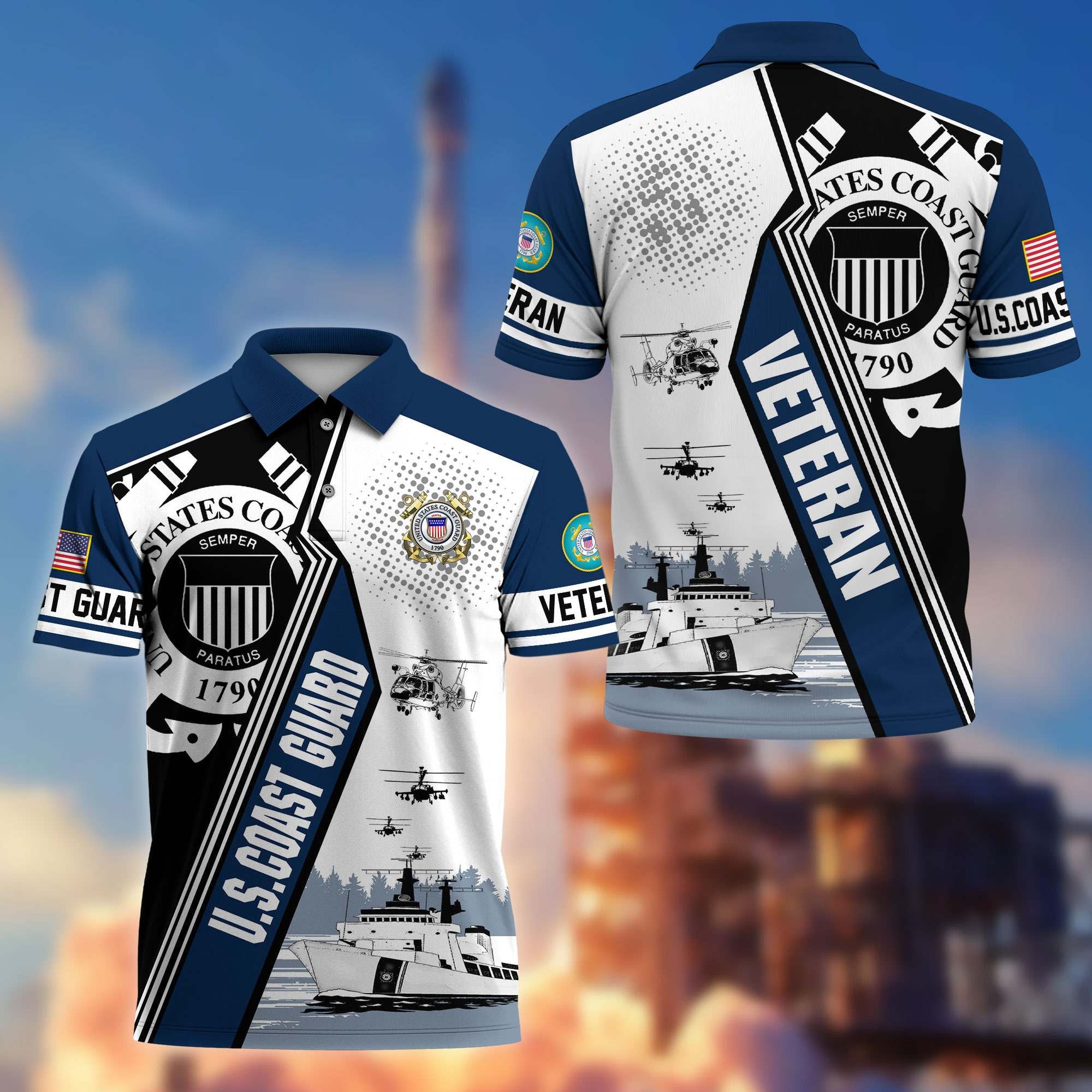 Premium US Veterans Polo Shirt, Gifts For US Veterans, Gifts On Father's Day, Armed Forces Day, Independence Day, Veterans Day.
