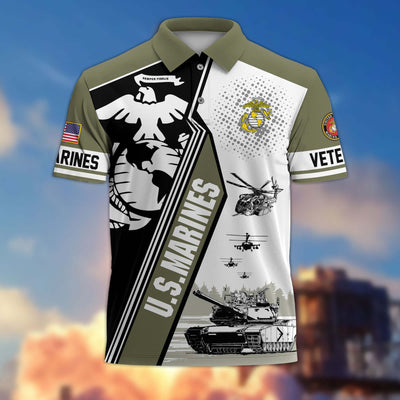 Premium US Veterans Polo Shirt, Gifts For US Veterans, Gifts On Father's Day, Armed Forces Day, Independence Day, Veterans Day.
