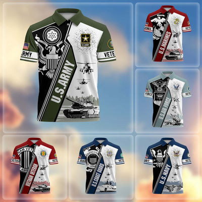 Premium US Veterans Polo Shirt, Gifts For US Veterans, Gifts On Father's Day, Armed Forces Day, Independence Day, Veterans Day.