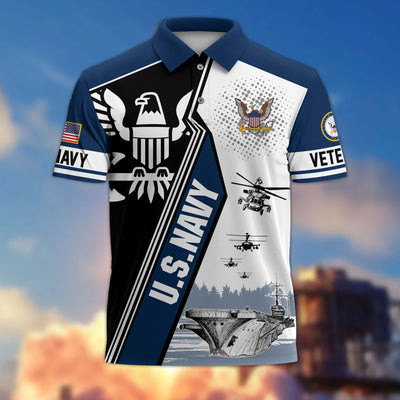 Premium US Veterans Polo Shirt, Gifts For US Veterans, Gifts On Father's Day, Armed Forces Day, Independence Day, Veterans Day.