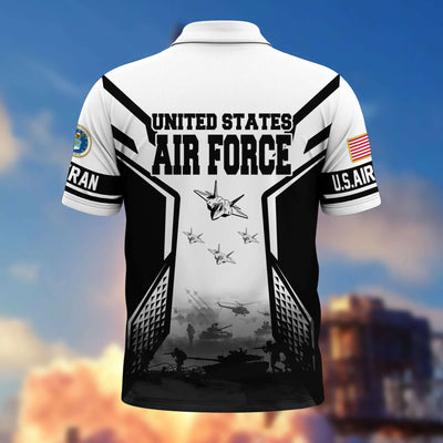 Premium US Veterans Polo Shirt, Gifts For US Veterans, Gifts On Father's Day, Armed Forces Day, Independence Day, Veterans Day.