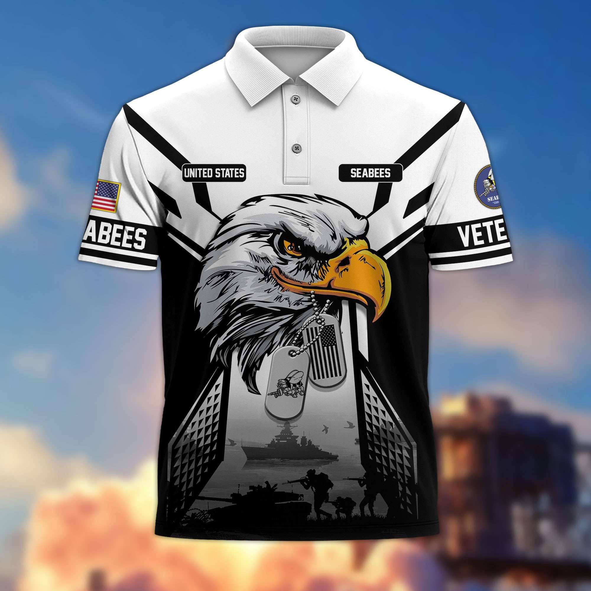Premium US Veterans Polo Shirt, Gifts For US Veterans, Gifts On Father's Day, Armed Forces Day, Independence Day, Veterans Day.