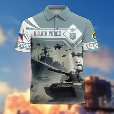 Premium US Veterans Polo Shirt, Gifts For US Veterans, Gifts On Father's Day, Armed Forces Day, Independence Day, Veterans Day.