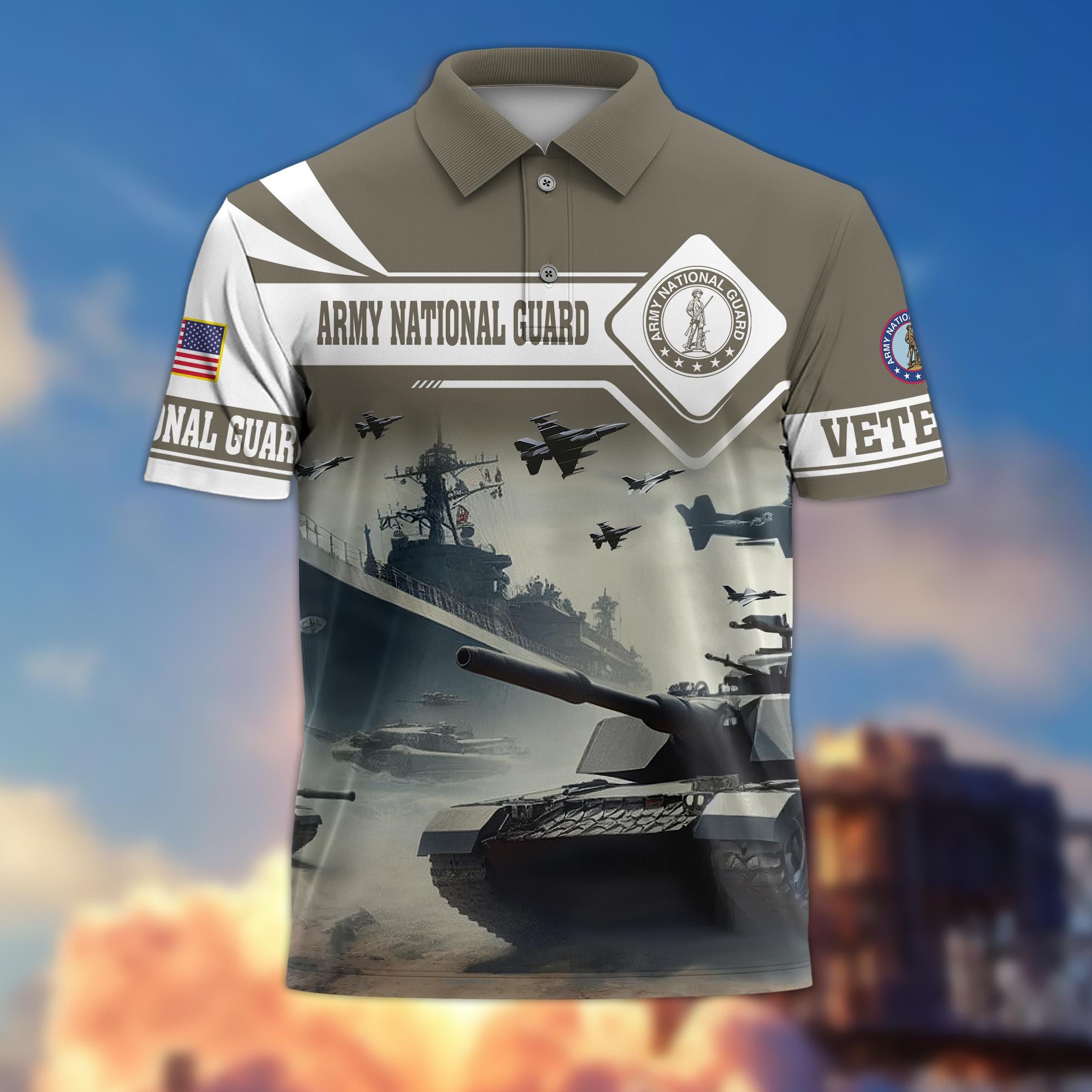 Premium US Veterans Polo Shirt, Gifts For US Veterans, Gifts On Father's Day, Armed Forces Day, Independence Day, Veterans Day.