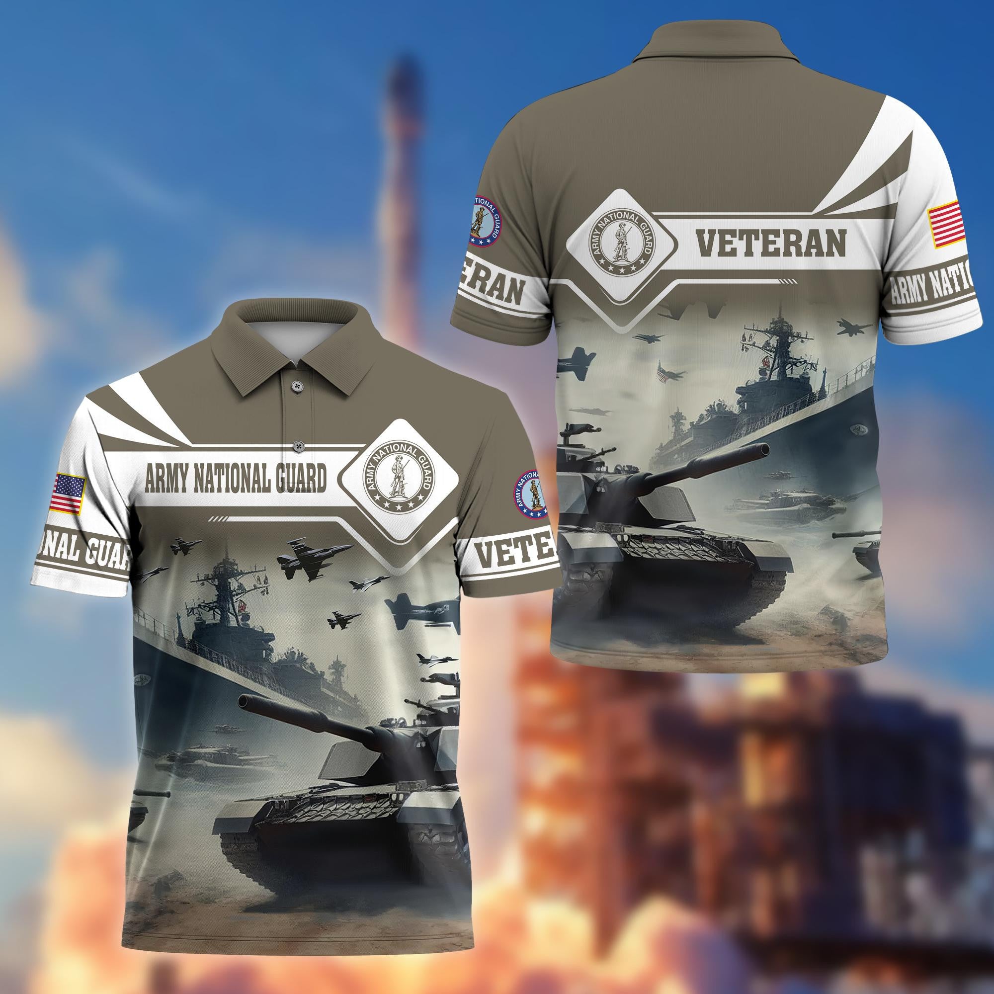 Premium US Veterans Polo Shirt, Gifts For US Veterans, Gifts On Father's Day, Armed Forces Day, Independence Day, Veterans Day.