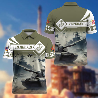 Premium US Veterans Polo Shirt, Gifts For US Veterans, Gifts On Father's Day, Armed Forces Day, Independence Day, Veterans Day.