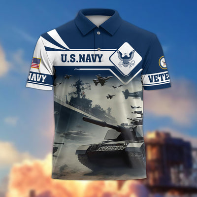 Premium US Veterans Polo Shirt, Gifts For US Veterans, Gifts On Father's Day, Armed Forces Day, Independence Day, Veterans Day.