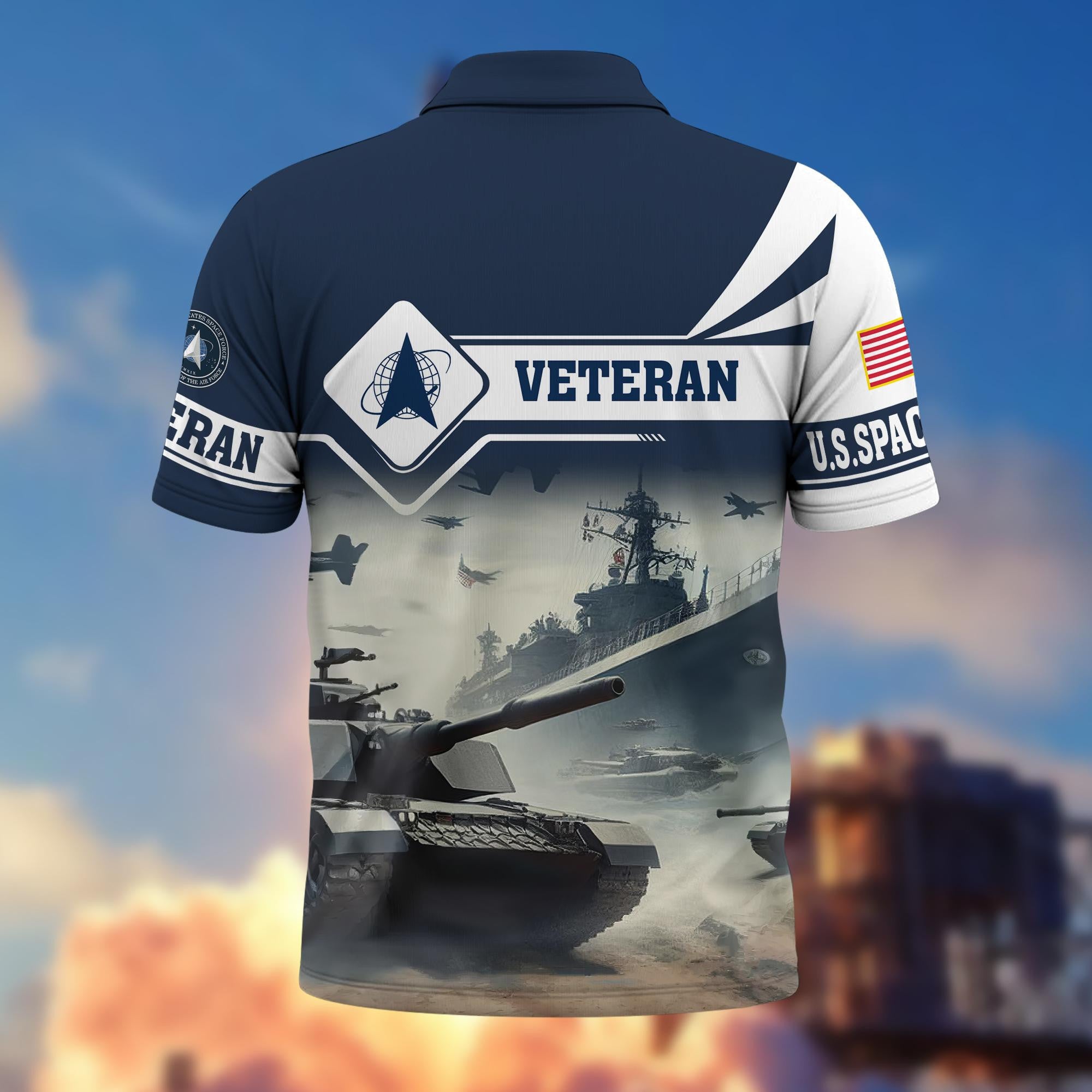 Premium US Veterans Polo Shirt, Gifts For US Veterans, Gifts On Father's Day, Armed Forces Day, Independence Day, Veterans Day.