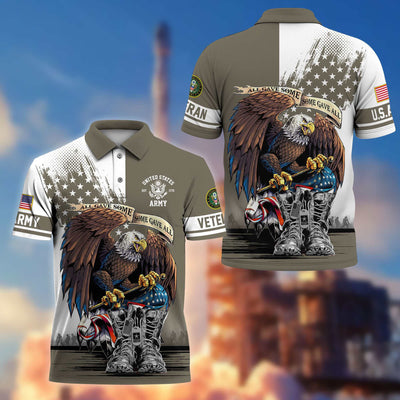 Premium US Veterans Polo Shirt, Gifts For US Veterans, Gifts On Memorial Day, Father's Day, Armed Forces Day, Independence Day, Veterans Day.