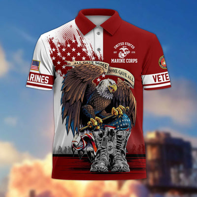 Premium US Veterans Polo Shirt, Gifts For US Veterans, Gifts On Memorial Day, Father's Day, Armed Forces Day, Independence Day, Veterans Day.