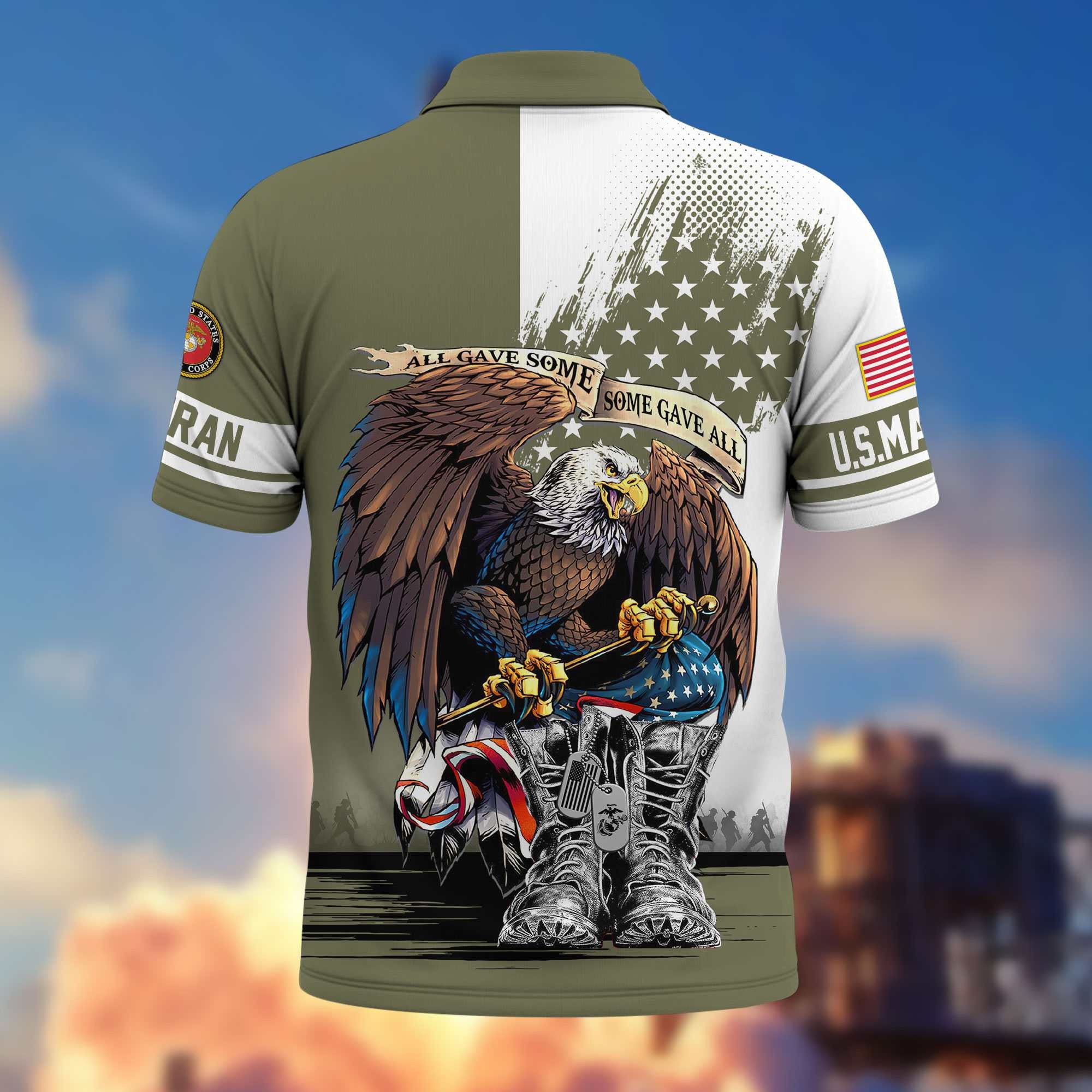 Premium US Veterans Polo Shirt, Gifts For US Veterans, Gifts On Memorial Day, Father's Day, Armed Forces Day, Independence Day, Veterans Day.