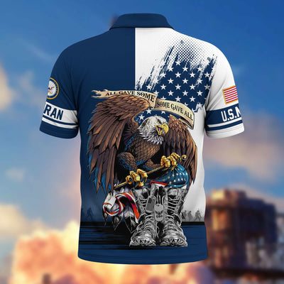 Premium US Veterans Polo Shirt, Gifts For US Veterans, Gifts On Memorial Day, Father's Day, Armed Forces Day, Independence Day, Veterans Day.