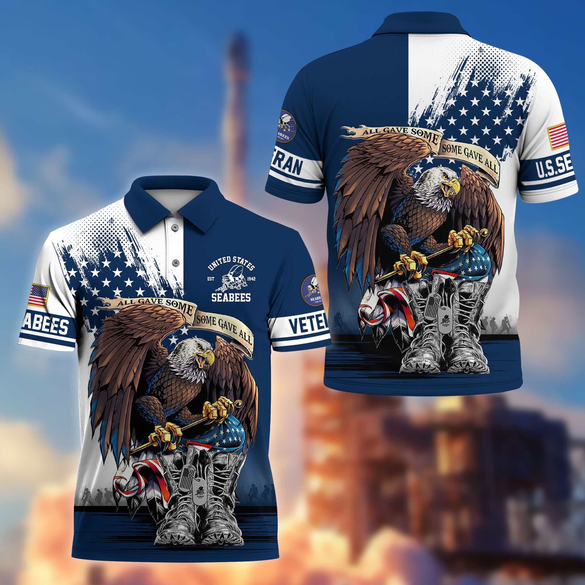 Premium US Veterans Polo Shirt, Gifts For US Veterans, Gifts On Memorial Day, Father's Day, Armed Forces Day, Independence Day, Veterans Day.