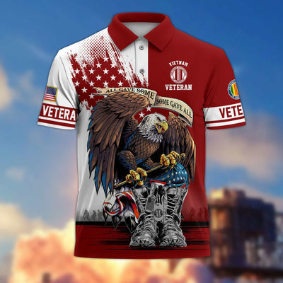 Premium US Veterans Polo Shirt, Gifts For US Veterans, Gifts On Memorial Day, Father's Day, Armed Forces Day, Independence Day, Veterans Day.