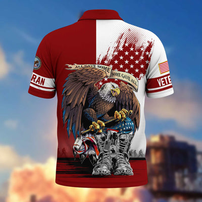 Premium US Veterans Polo Shirt, Gifts For US Veterans, Gifts On Memorial Day, Father's Day, Armed Forces Day, Independence Day, Veterans Day.