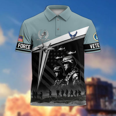 Premium US Veterans Polo Shirt, Gifts For US Veterans, Gifts On Memorial Day, Father's Day, Armed Forces Day, Independence Day, Veterans Day.