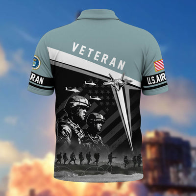 Premium US Veterans Polo Shirt, Gifts For US Veterans, Gifts On Memorial Day, Father's Day, Armed Forces Day, Independence Day, Veterans Day.