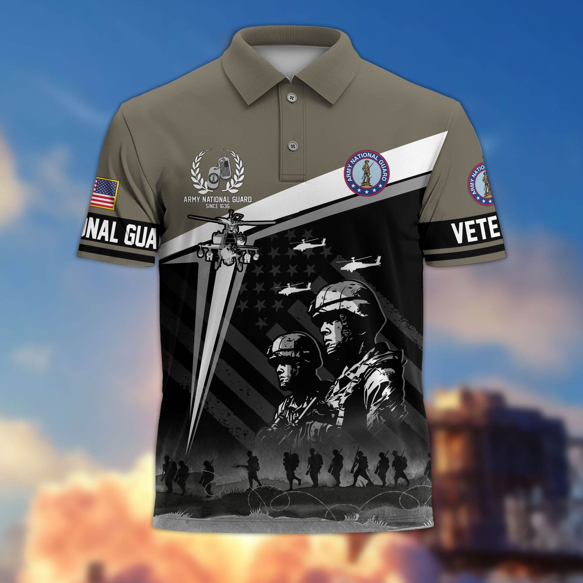 Premium US Veterans Polo Shirt, Gifts For US Veterans, Gifts On Memorial Day, Father's Day, Armed Forces Day, Independence Day, Veterans Day.