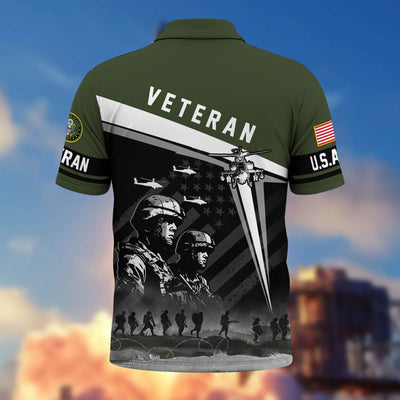 Premium US Veterans Polo Shirt, Gifts For US Veterans, Gifts On Memorial Day, Father's Day, Armed Forces Day, Independence Day, Veterans Day.