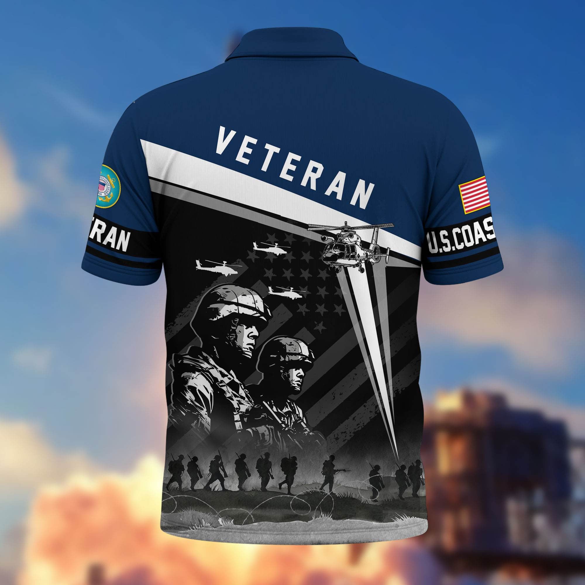 Premium US Veterans Polo Shirt, Gifts For US Veterans, Gifts On Memorial Day, Father's Day, Armed Forces Day, Independence Day, Veterans Day.