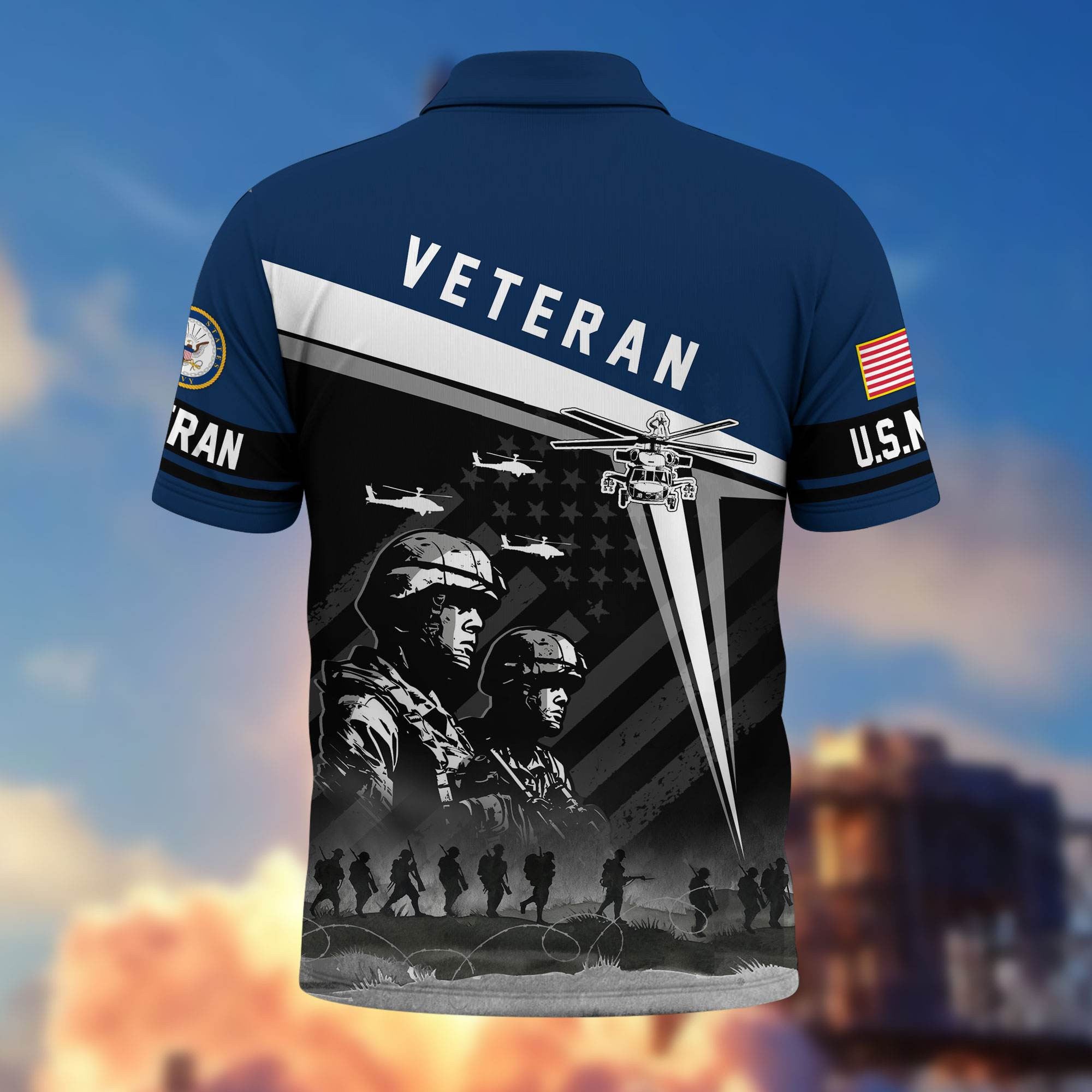 Premium US Veterans Polo Shirt, Gifts For US Veterans, Gifts On Memorial Day, Father's Day, Armed Forces Day, Independence Day, Veterans Day.