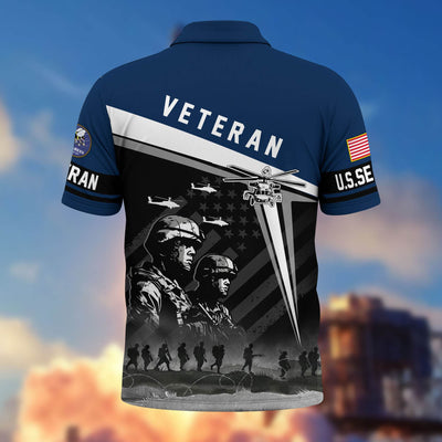 Premium US Veterans Polo Shirt, Gifts For US Veterans, Gifts On Memorial Day, Father's Day, Armed Forces Day, Independence Day, Veterans Day.