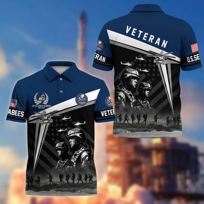 Premium US Veterans Polo Shirt, Gifts For US Veterans, Gifts On Memorial Day, Father's Day, Armed Forces Day, Independence Day, Veterans Day.