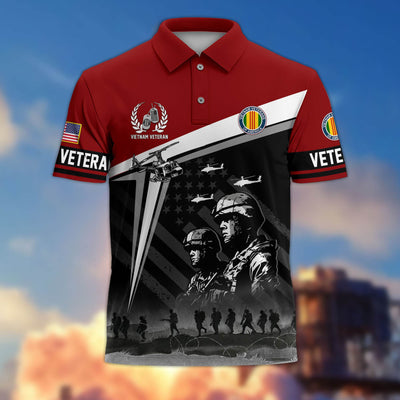 Premium US Veterans Polo Shirt, Gifts For US Veterans, Gifts On Memorial Day, Father's Day, Armed Forces Day, Independence Day, Veterans Day.