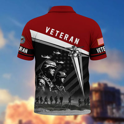 Premium US Veterans Polo Shirt, Gifts For US Veterans, Gifts On Memorial Day, Father's Day, Armed Forces Day, Independence Day, Veterans Day.