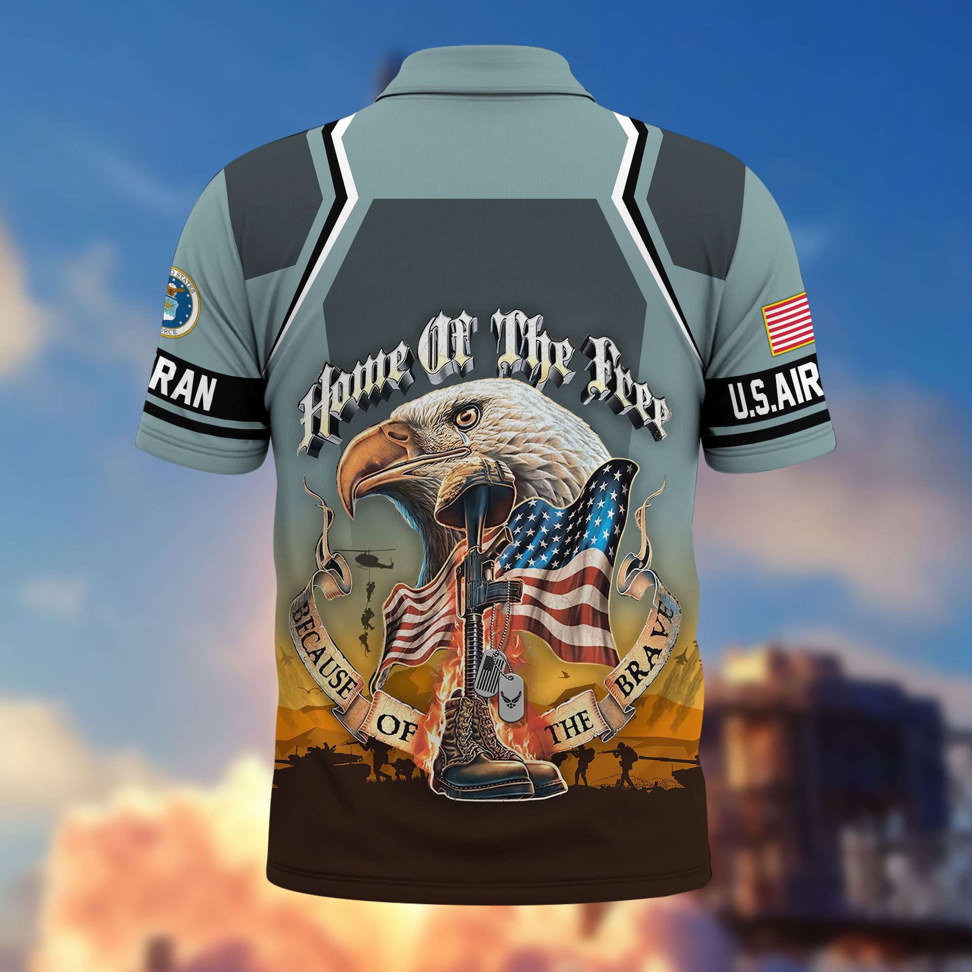 Premium US Veterans Polo Shirt, Gifts For US Veterans, Gifts On Memorial Day, Father's Day, Armed Forces Day, Veterans Day.