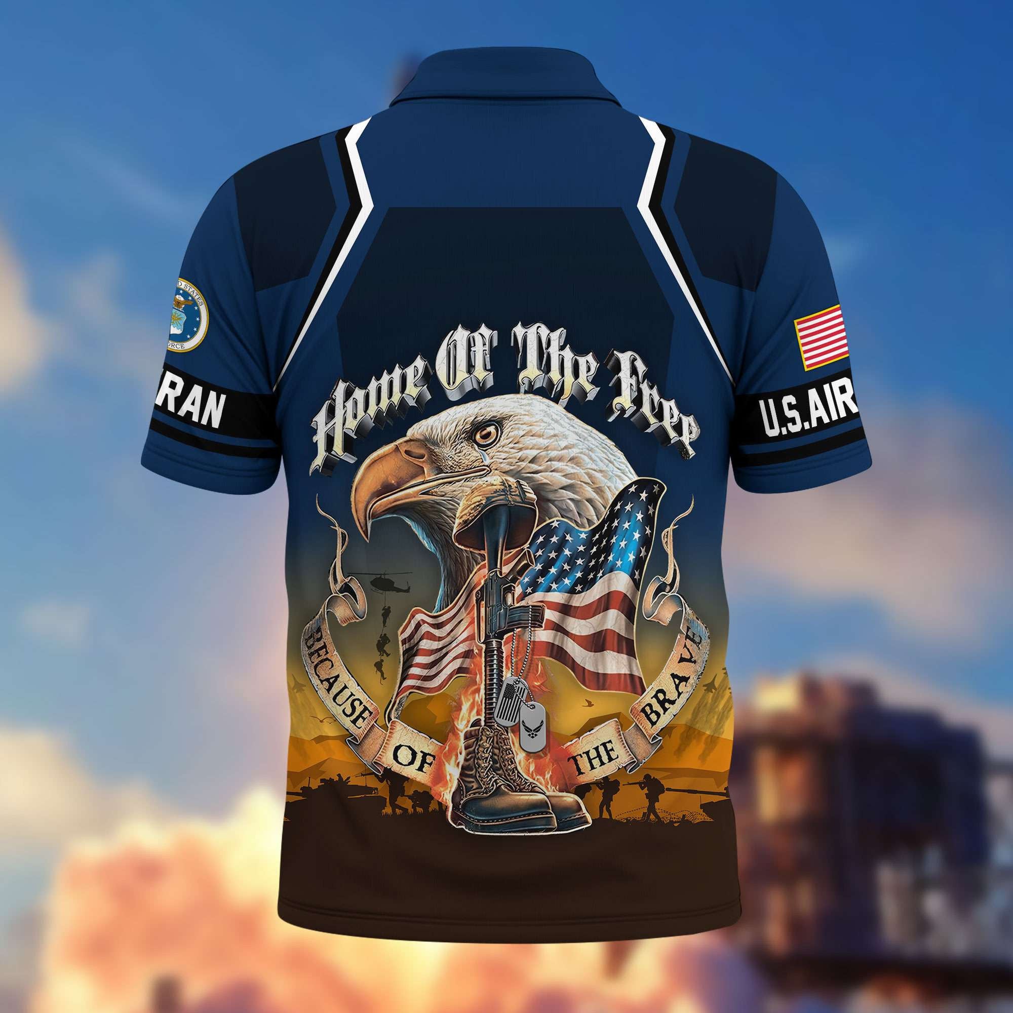 Premium US Veterans Polo Shirt, Gifts For US Veterans, Gifts On Memorial Day, Father's Day, Armed Forces Day, Veterans Day.