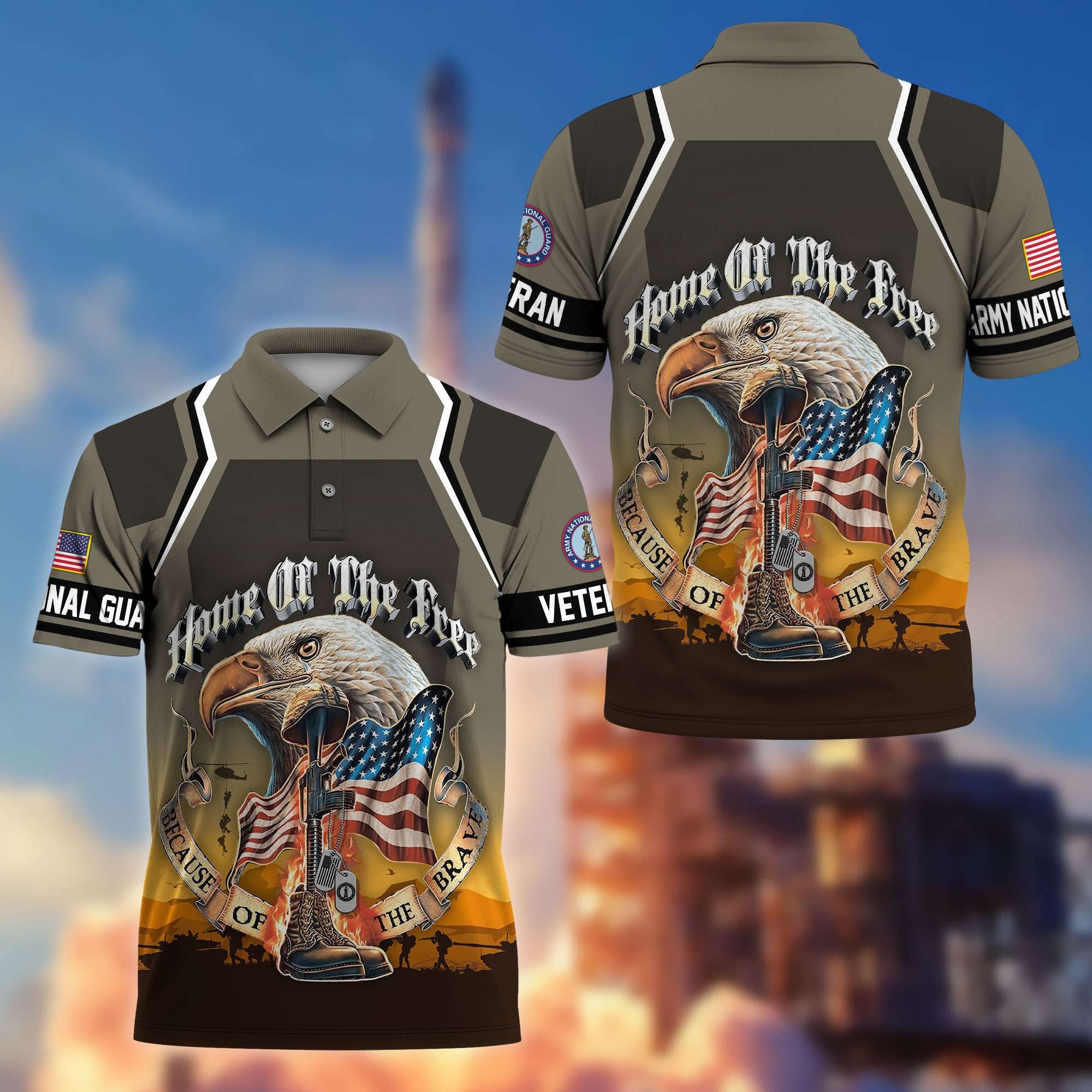 Premium US Veterans Polo Shirt, Gifts For US Veterans, Gifts On Memorial Day, Father's Day, Armed Forces Day, Veterans Day.