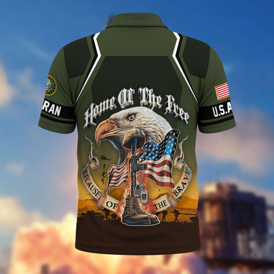 Premium US Veterans Polo Shirt, Gifts For US Veterans, Gifts On Memorial Day, Father's Day, Armed Forces Day, Veterans Day.