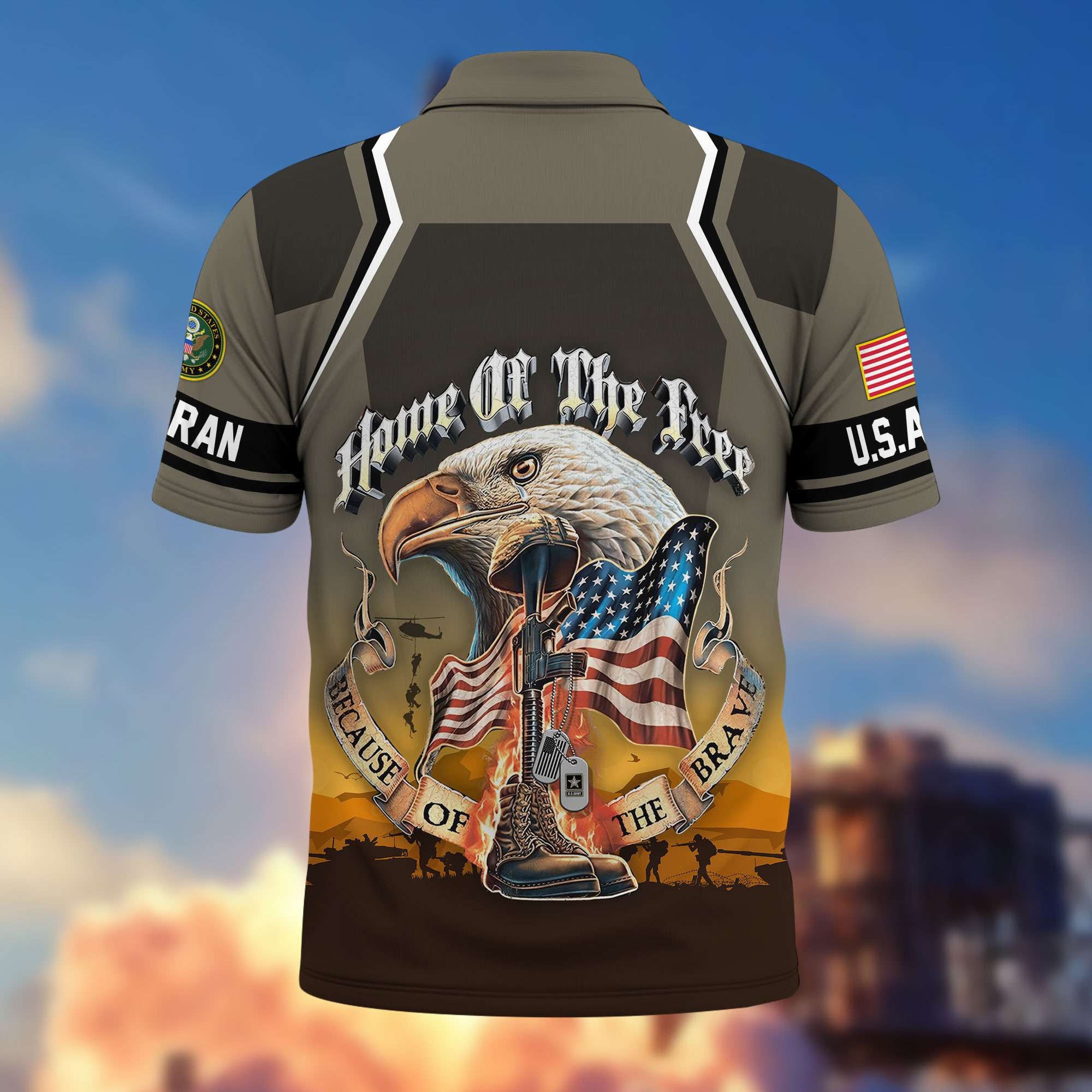 Premium US Veterans Polo Shirt, Gifts For US Veterans, Gifts On Memorial Day, Father's Day, Armed Forces Day, Veterans Day.