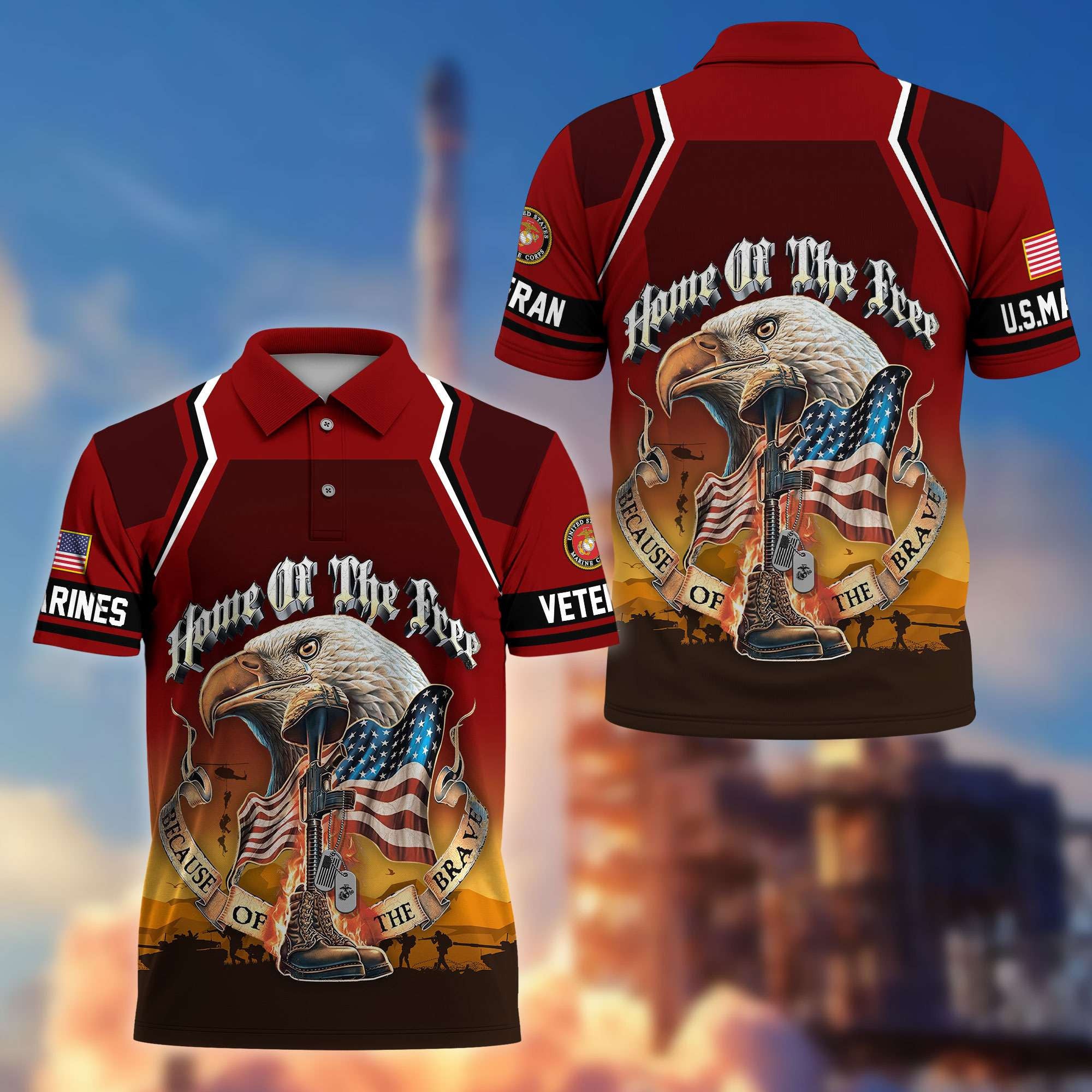 Premium US Veterans Polo Shirt, Gifts For US Veterans, Gifts On Memorial Day, Father's Day, Armed Forces Day, Veterans Day.
