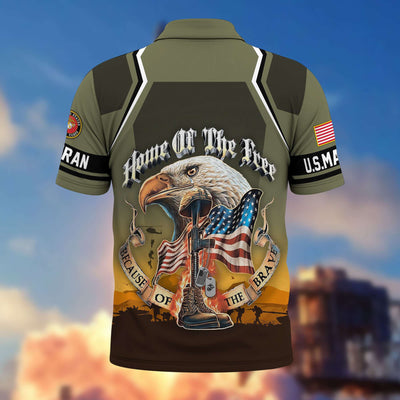Premium US Veterans Polo Shirt, Gifts For US Veterans, Gifts On Memorial Day, Father's Day, Armed Forces Day, Veterans Day.