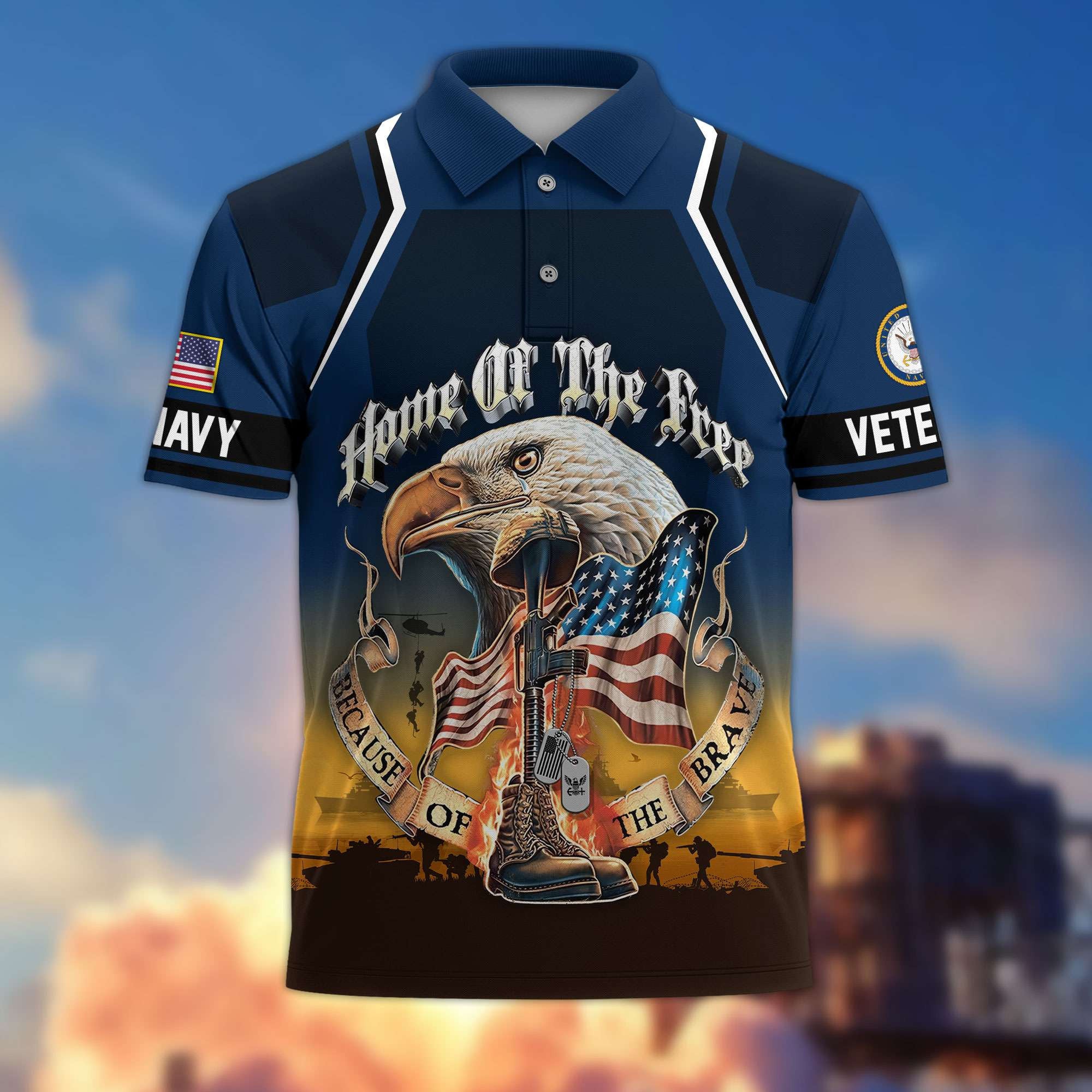 Premium US Veterans Polo Shirt, Gifts For US Veterans, Gifts On Memorial Day, Father's Day, Armed Forces Day, Veterans Day.