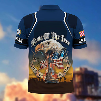 Premium US Veterans Polo Shirt, Gifts For US Veterans, Gifts On Memorial Day, Father's Day, Armed Forces Day, Veterans Day.