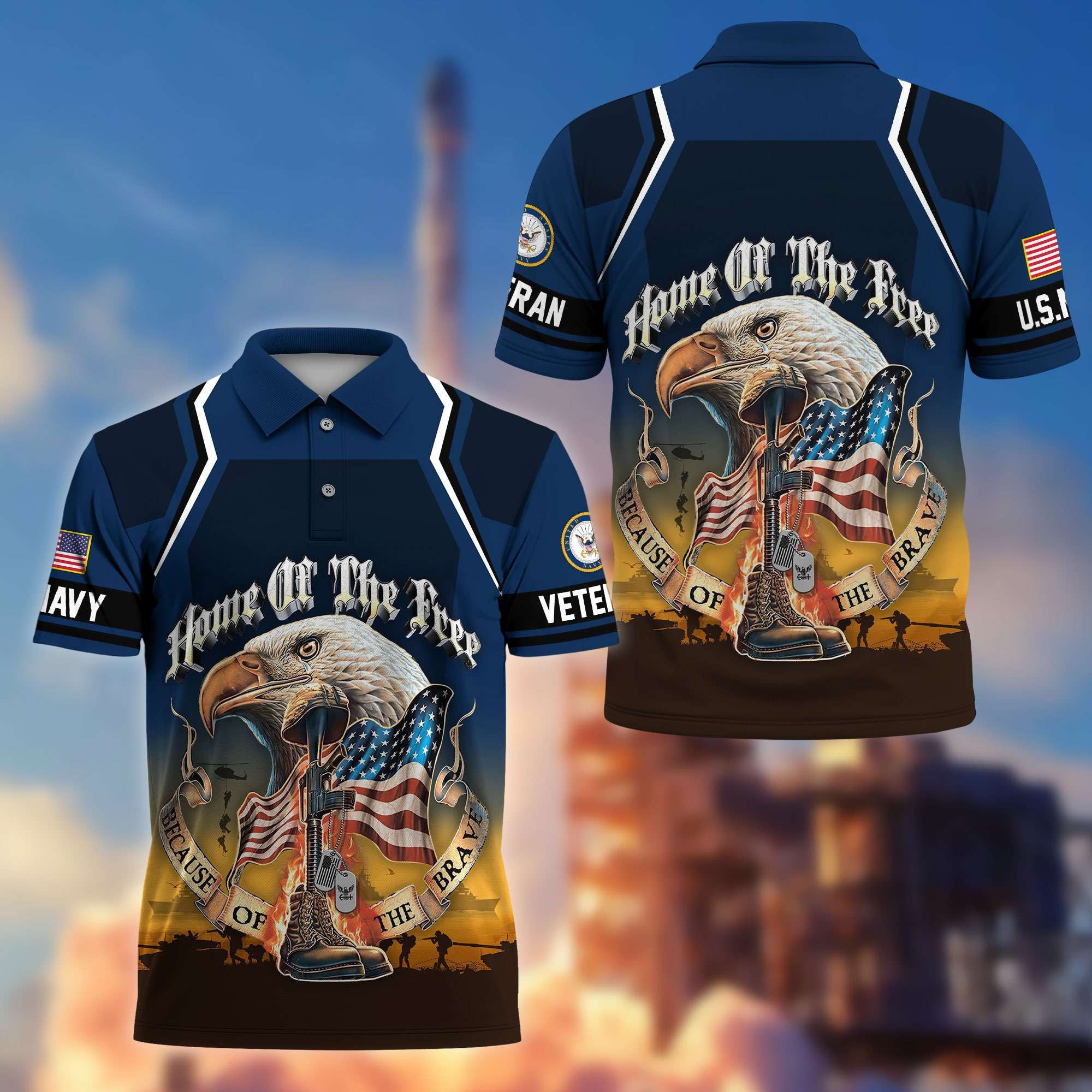 Premium US Veterans Polo Shirt, Gifts For US Veterans, Gifts On Memorial Day, Father's Day, Armed Forces Day, Veterans Day.